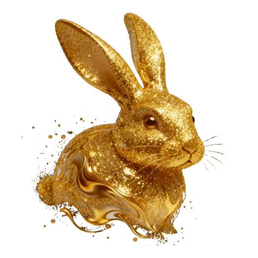 Rabbit zodiac portrait in gold